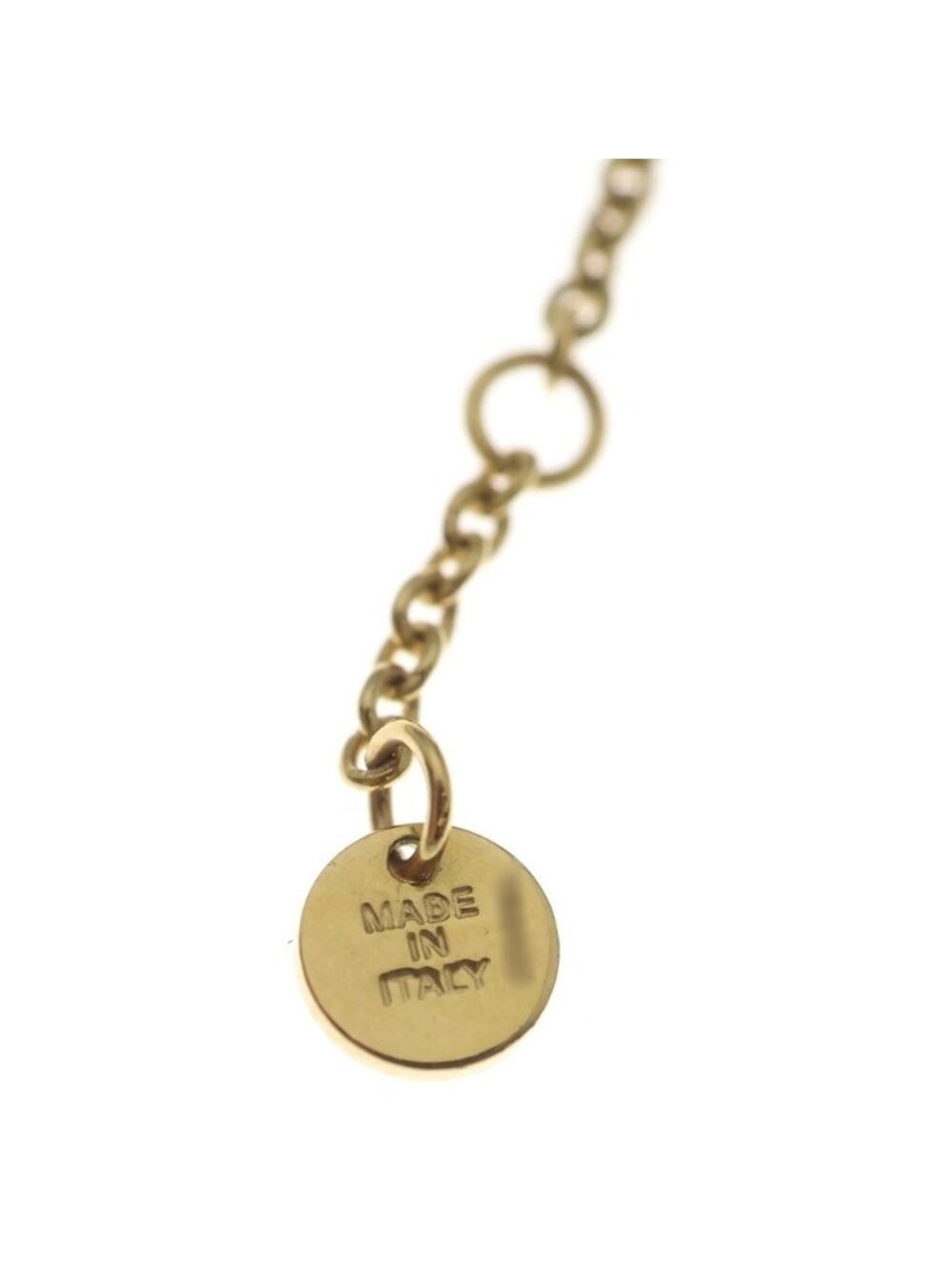 Fendi Line Stone Circle Logo Necklace Pendant Chain Gold - Picture 6 of 6